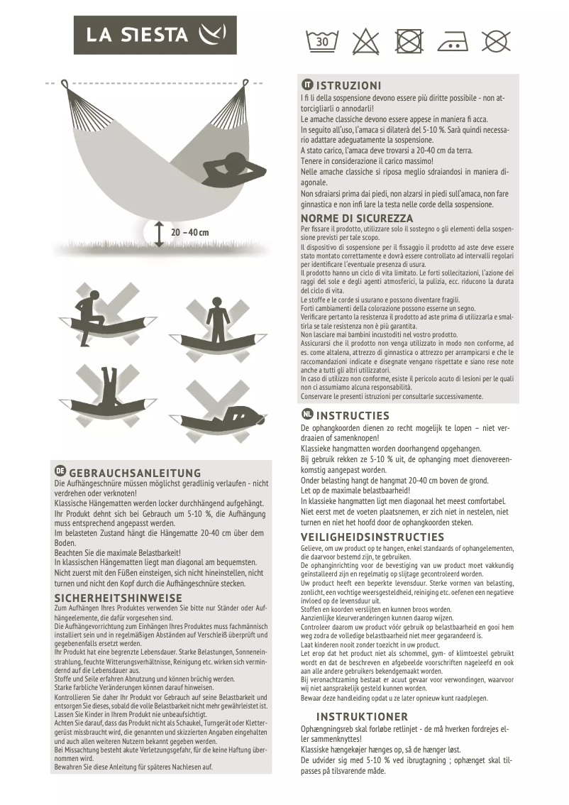Page n°1 - Manuel utilisateur La Siesta CARIBENA