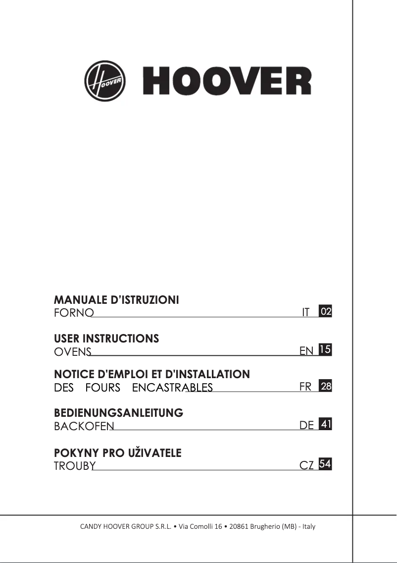 Page n°1 - Manuel utilisateur Hoover H-OVEN 100 HOF4050C/E
