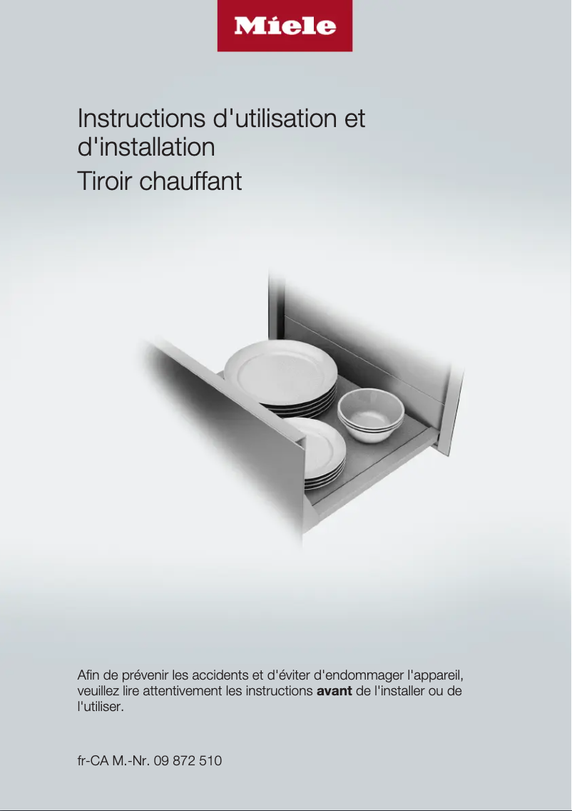 Page 1 de la notice Guide d'installation Miele ESW 6880 CLST