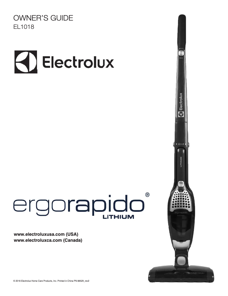 Page n°1 - Manuel utilisateur Electrolux Ergorapido Lithium Ion EL1018A