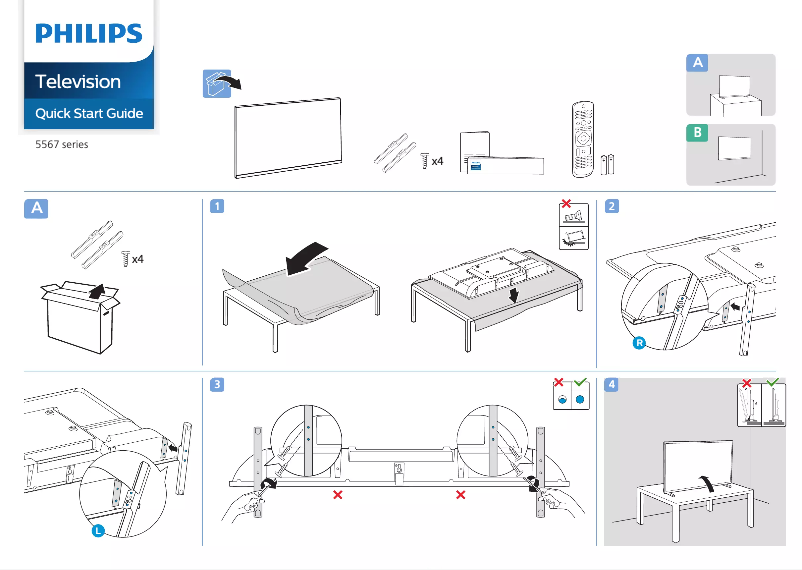 Page n°1 - Guide de démarrage rapide Philips 32PHT5567