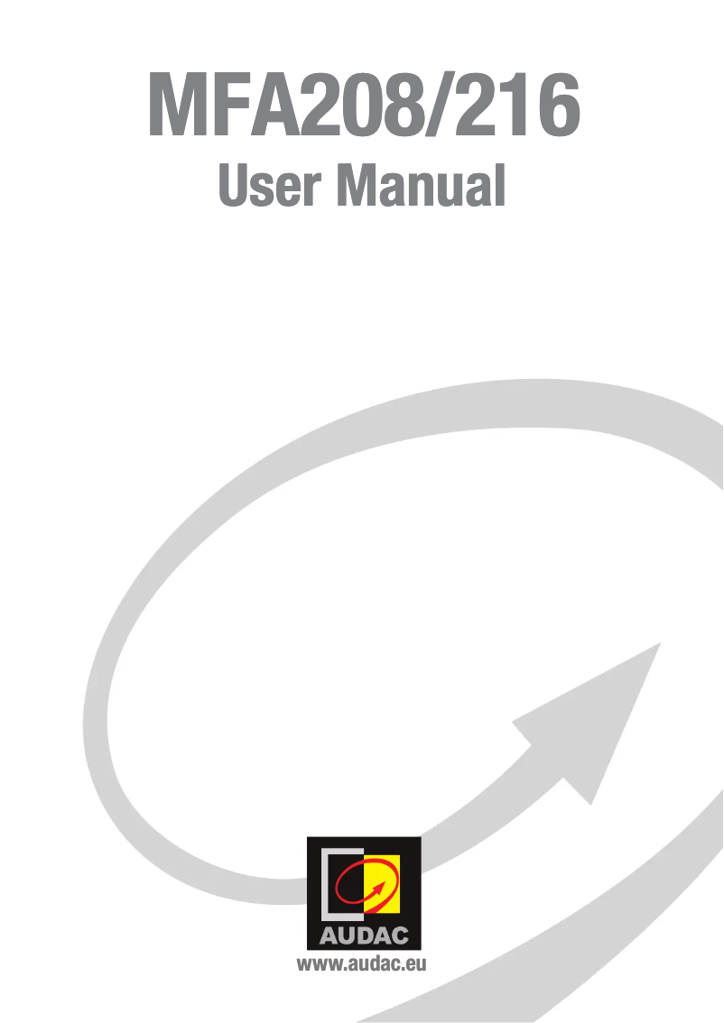 Image de la première page du manuel de l'appareil MFA208