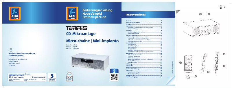 Page 1 de la notice Manuel utilisateur Terris MCD 254