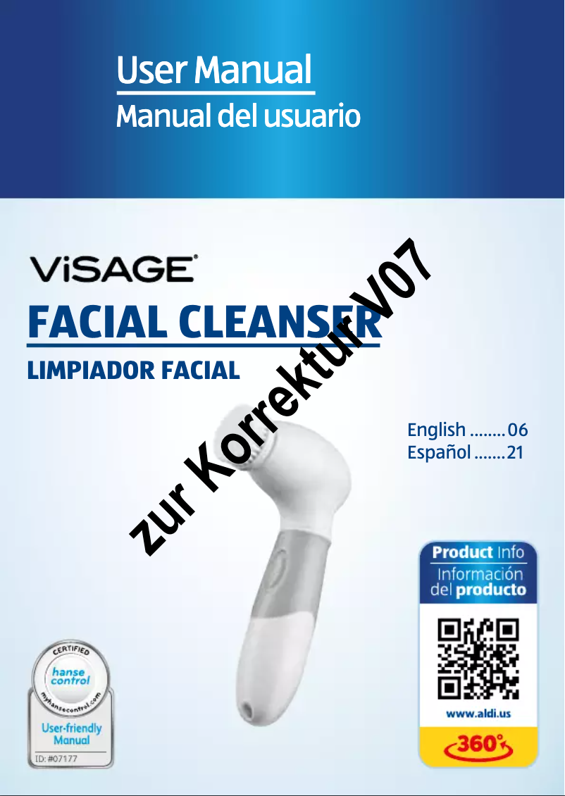 Page 1 de la notice Manuel utilisateur Easy Home Visage Facial Cleanser GT-FCr-02