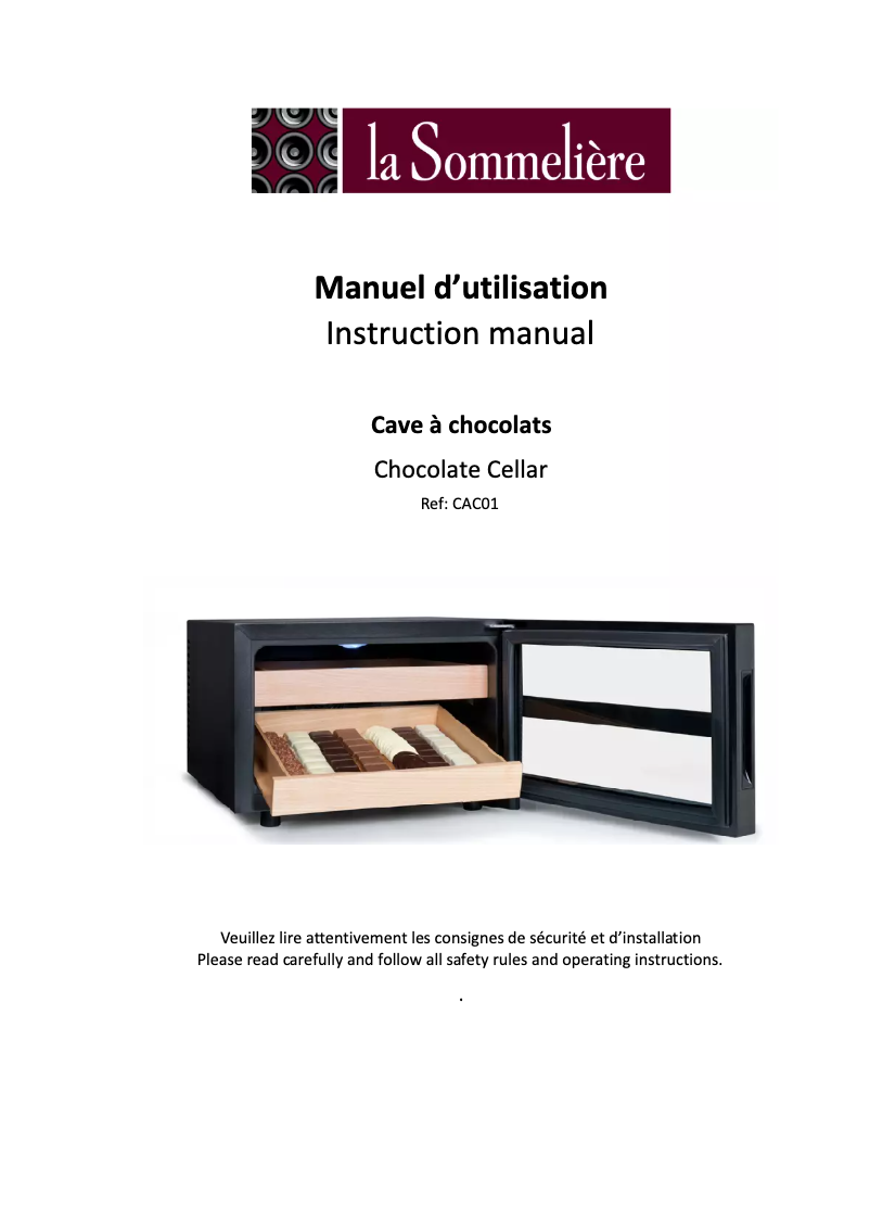 Page n°1 - Manuel utilisateur La Sommelière CAC01