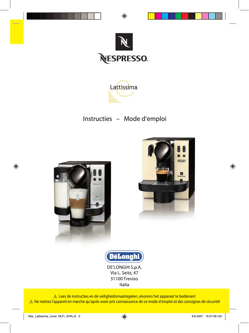 Page n°1 - Manuel utilisateur DeLonghi Nespresso Lattissiama EN 680