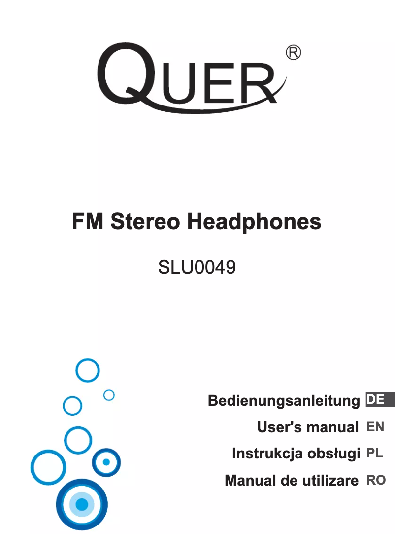 Page 1 de la notice Manuel utilisateur Quer SLU0049
