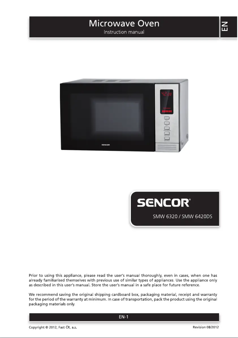 Page n°1 - Manuel utilisateur Sencor SMW 6320