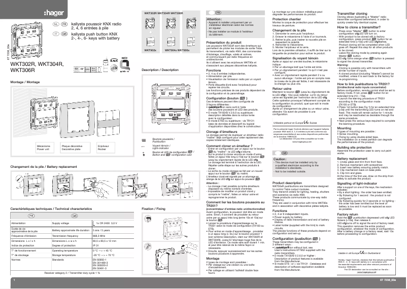 Image de la première page du manuel de l'appareil WKT702B