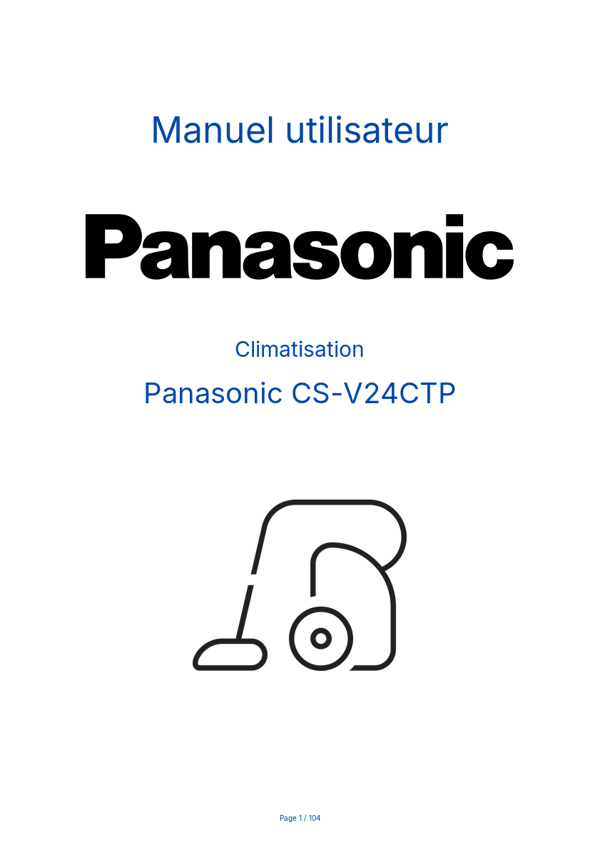 Page n°1 - Manuel utilisateur Panasonic CS-V24CTP