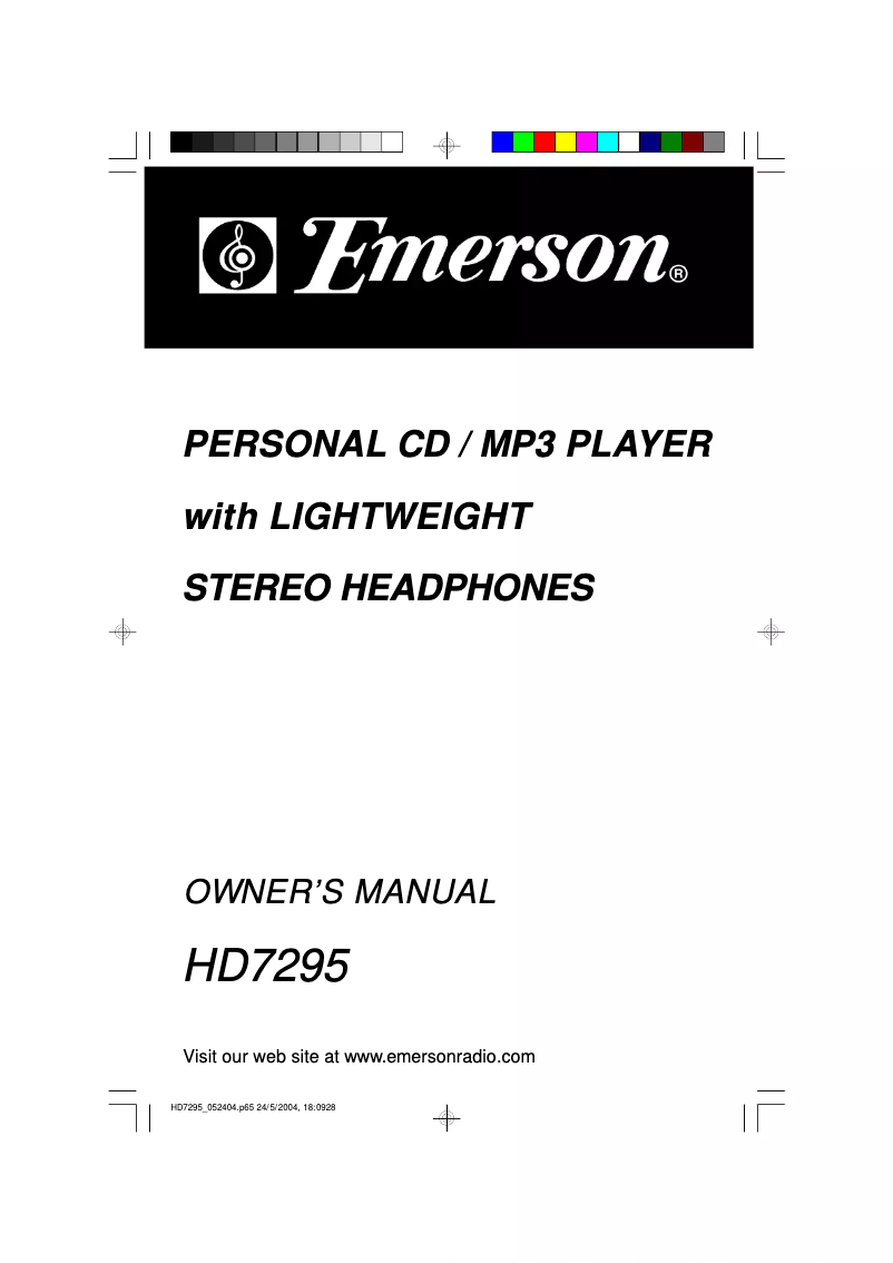 Page n°1 - Manuel utilisateur Emerson HD7295