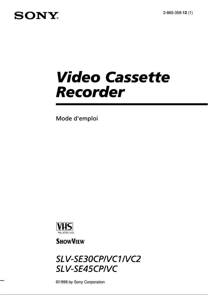 Página 1 del manual Manual de usuario Sony SLV-SE45CP
