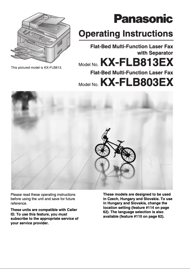 Page 1 de la notice Manuel utilisateur Panasonic KX-FLB813EX