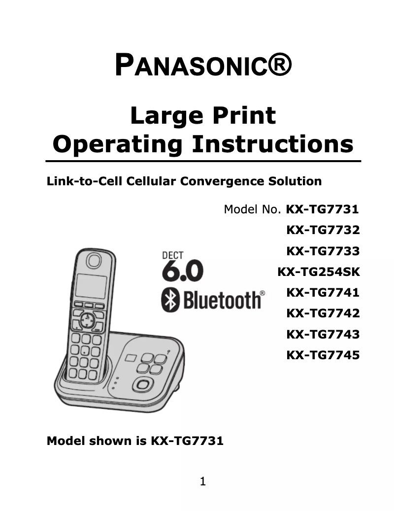 Página 1 del manual Manual de usuario Panasonic KX-TG7734