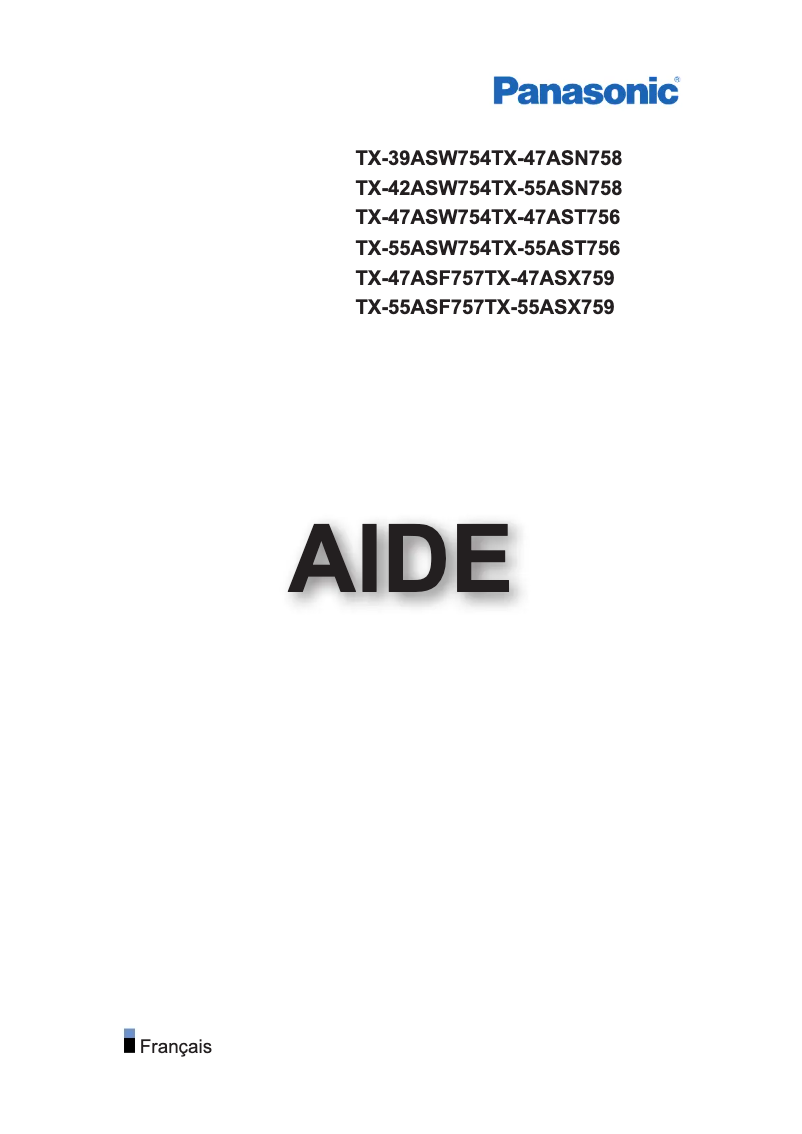 Page 1 de la notice Manuel utilisateur Panasonic Viera TX-55ASW754