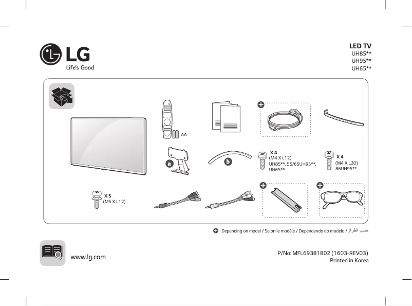 Page n°1 - Manuel utilisateur LG 55UH950V