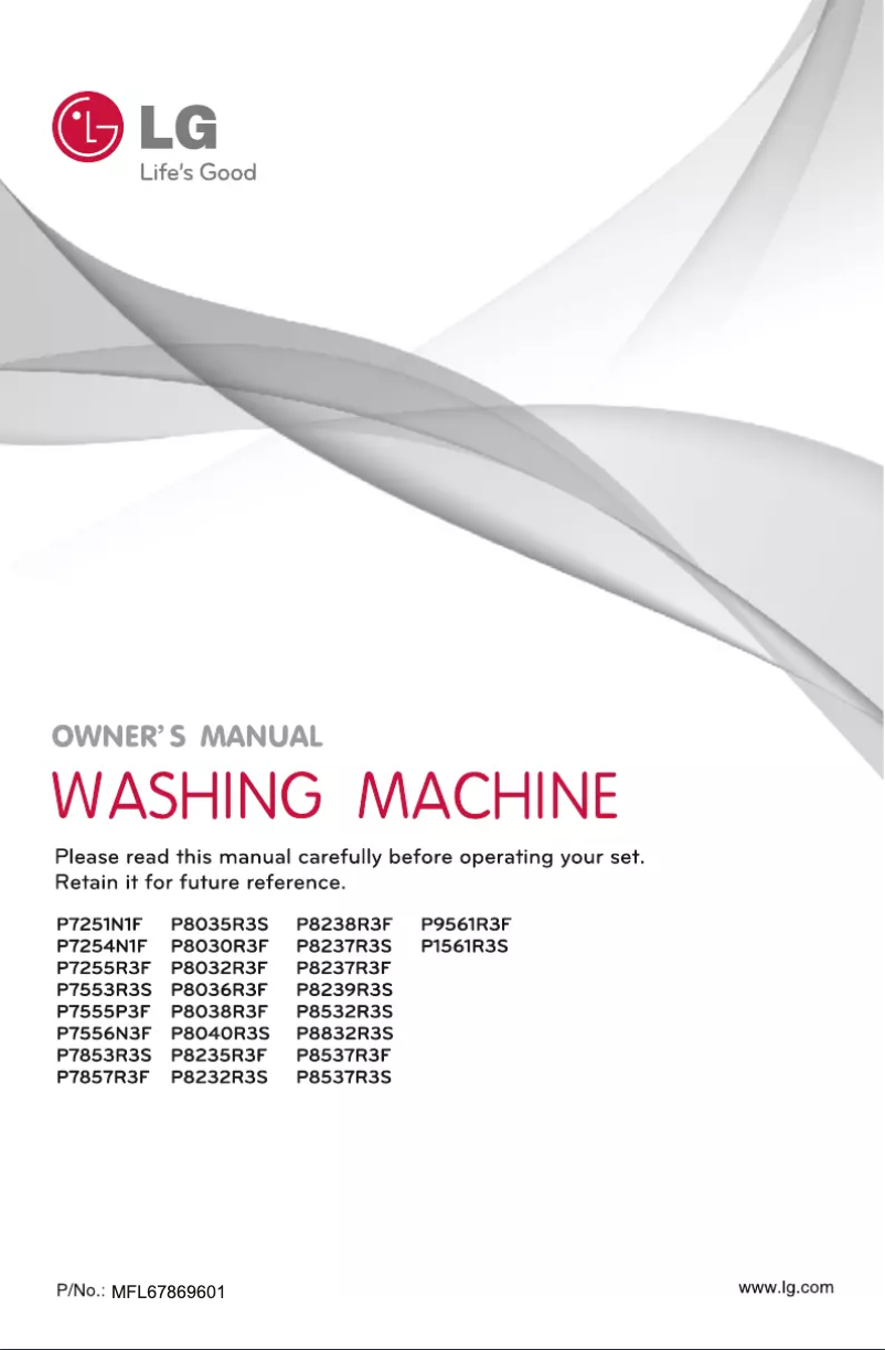 Page 1 de la notice Manuel utilisateur LG P8032R3F