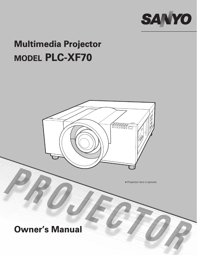 Image de la première page du manuel de l'appareil PLC-XF70