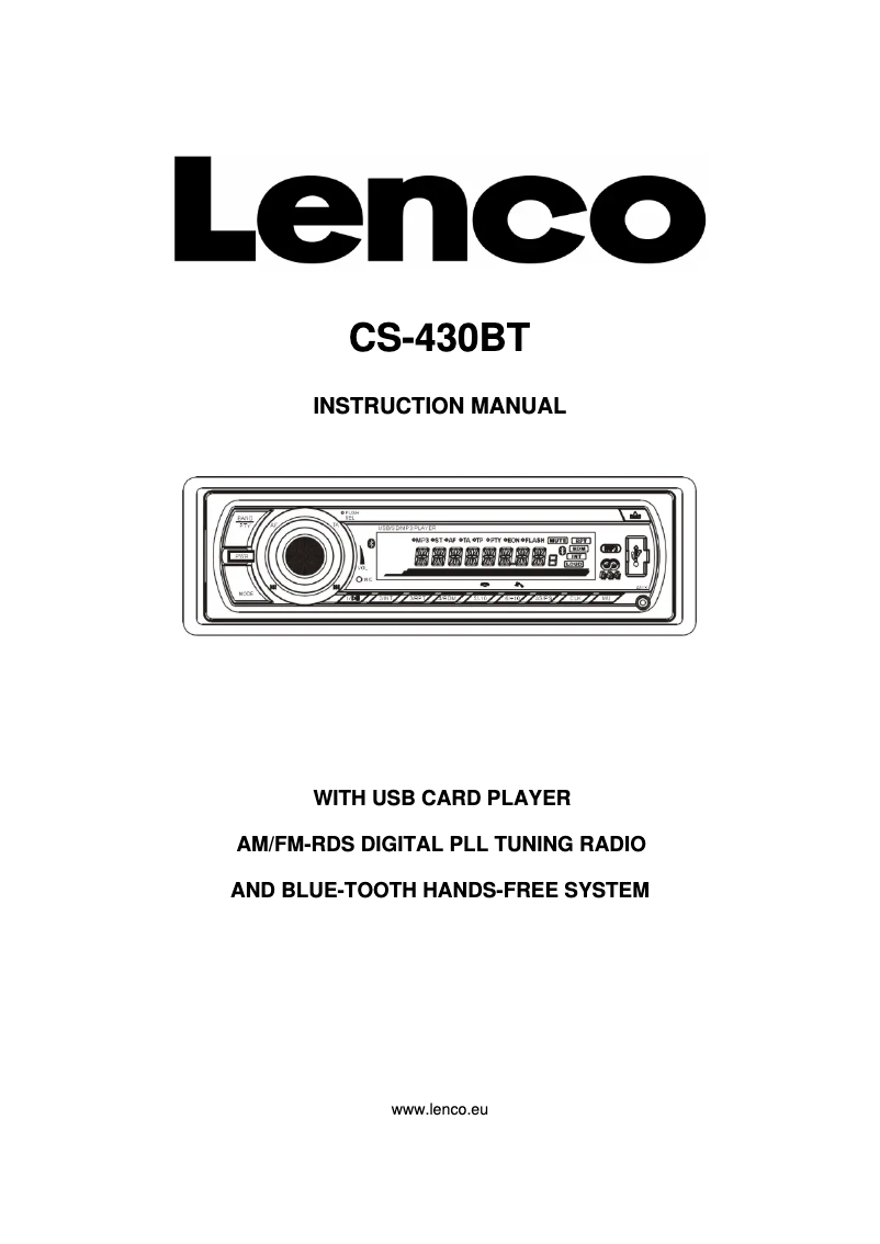 Image de la première page du manuel de l'appareil CS-430BT