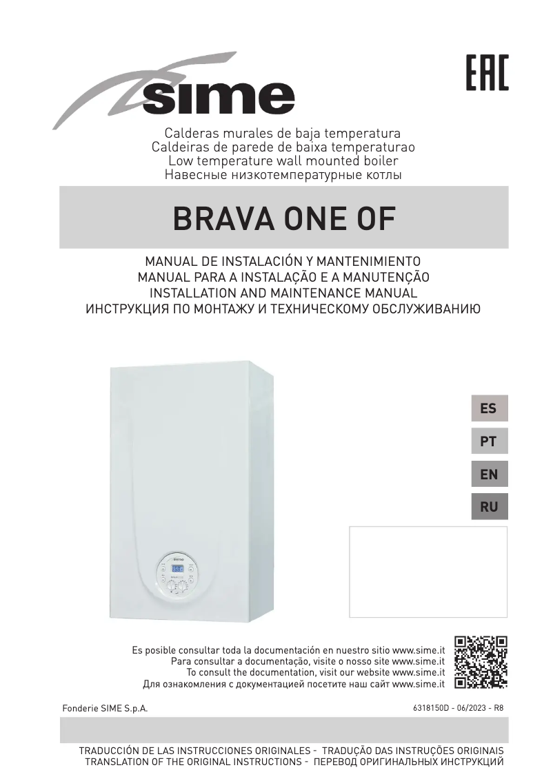 Página 1 del manual Manual de usuario SIME BRAVA ONE OF