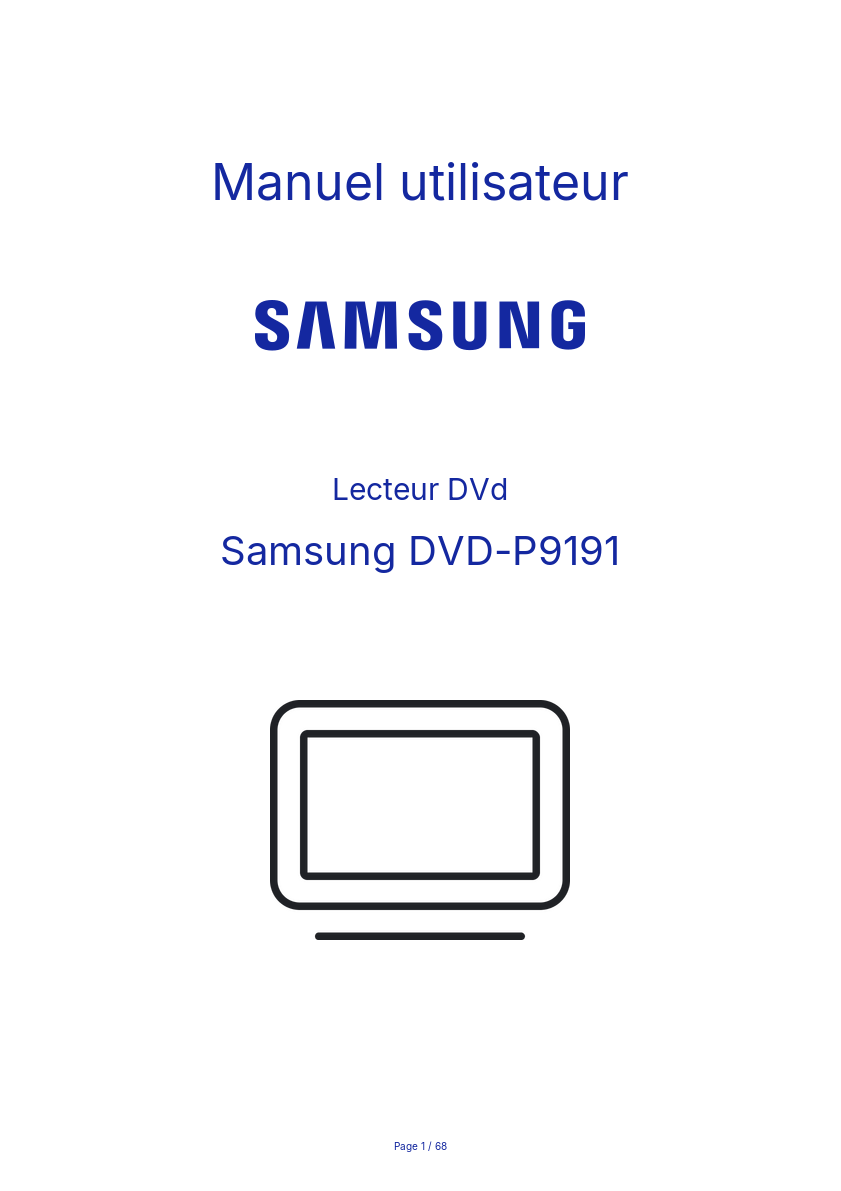 Image de la première page du manuel de l'appareil DVD-P9191