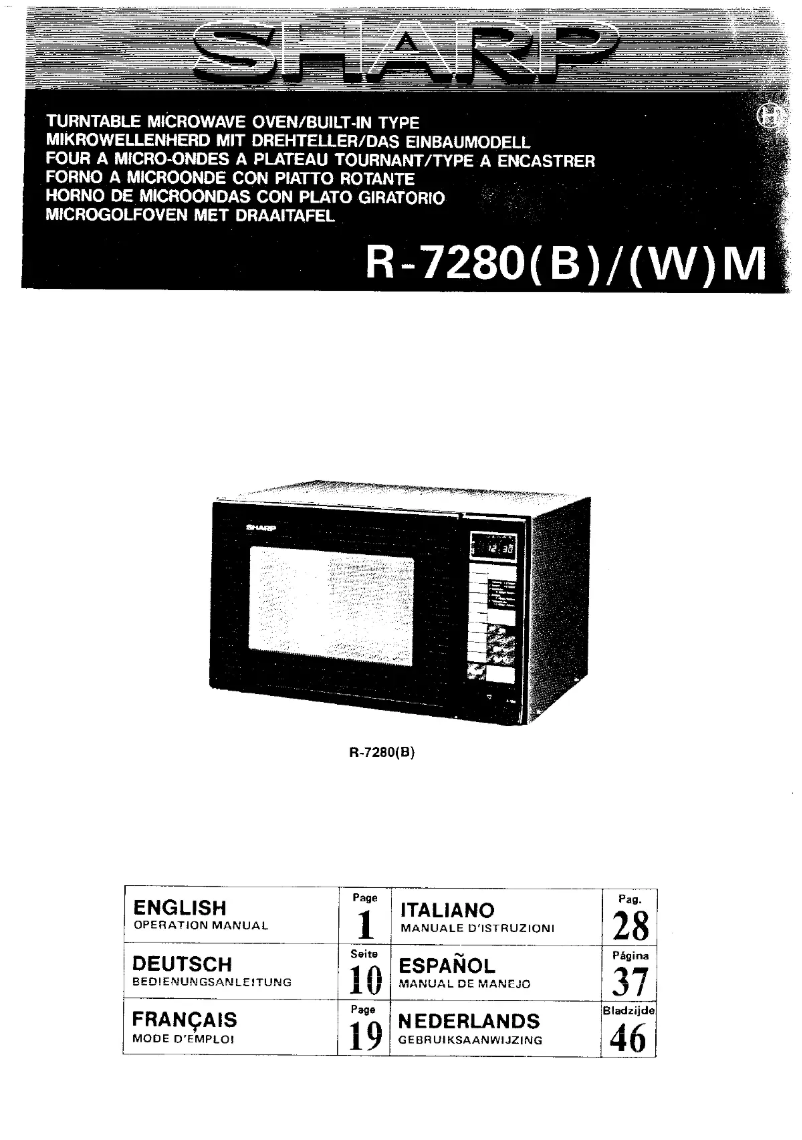 Page 1 de la notice Manuel utilisateur Sharp R7280