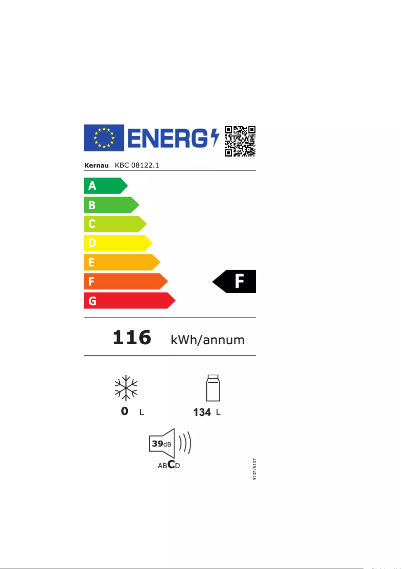 Page 1 de la notice Label énergétique Kernau KBC08122