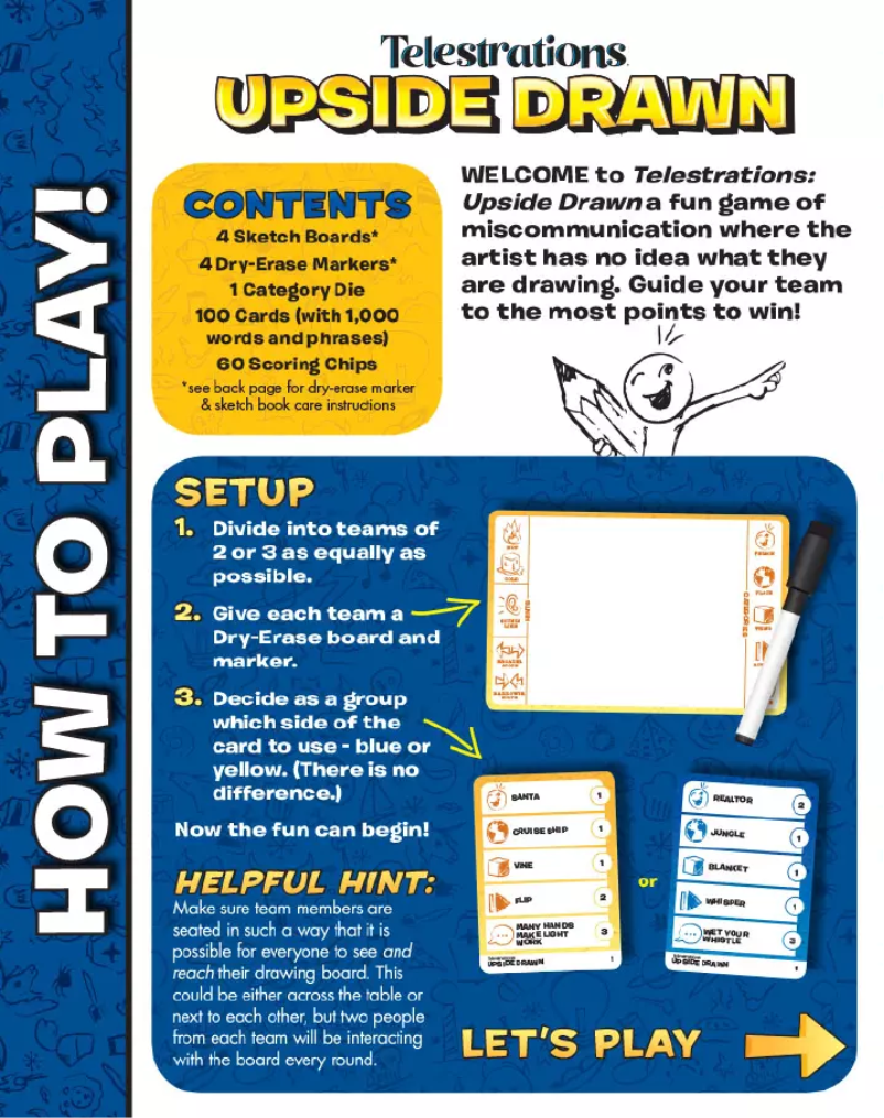 Page n°1 - Manuel utilisateur USAopoly Telestrations: Upside Drawn
