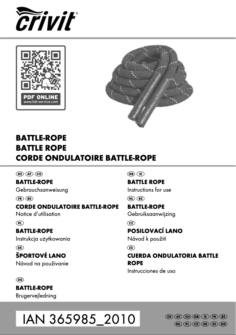 Page n°1 - Manuel utilisateur Crivit IAN 365985