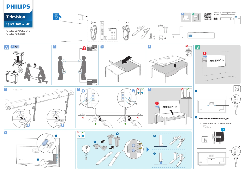 Page 1 of the manual Quick Start Guide Philips 77OLED808