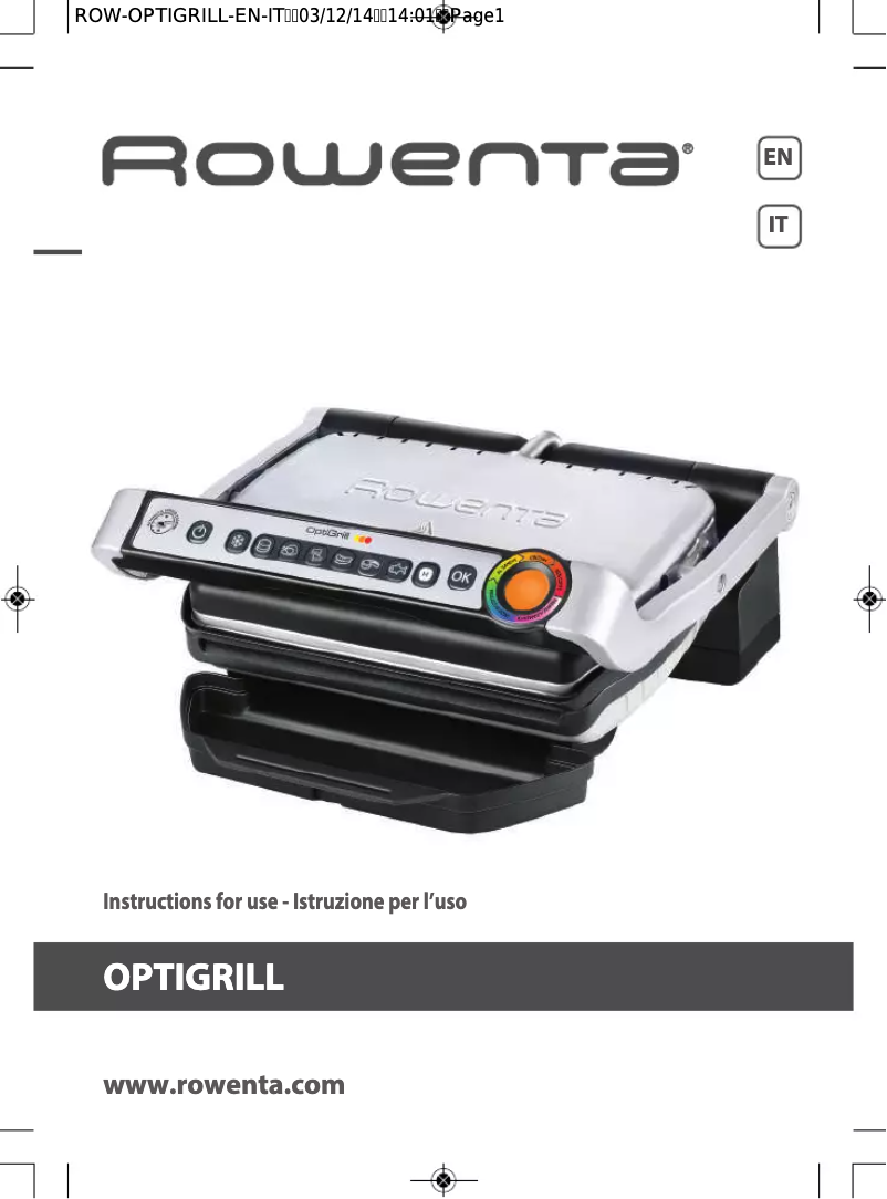 Página 1 del manual Manual de usuario Rowenta OptiGrill GR702D21
