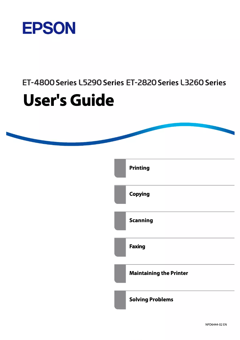 Image de la première page du manuel de l'appareil EcoTank L5298