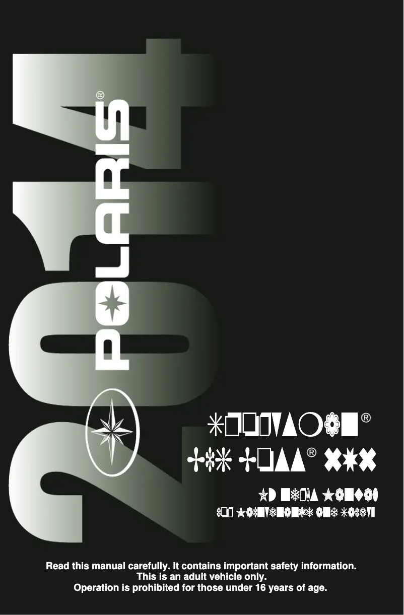 Page 1 de la notice Manuel utilisateur Polaris Sportsman Big Boss 6X6 (2014)