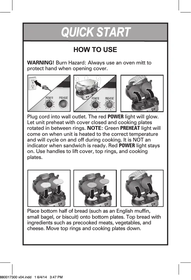 Page 1 de la notice Guide de démarrage rapide Hamilton Beach 25490