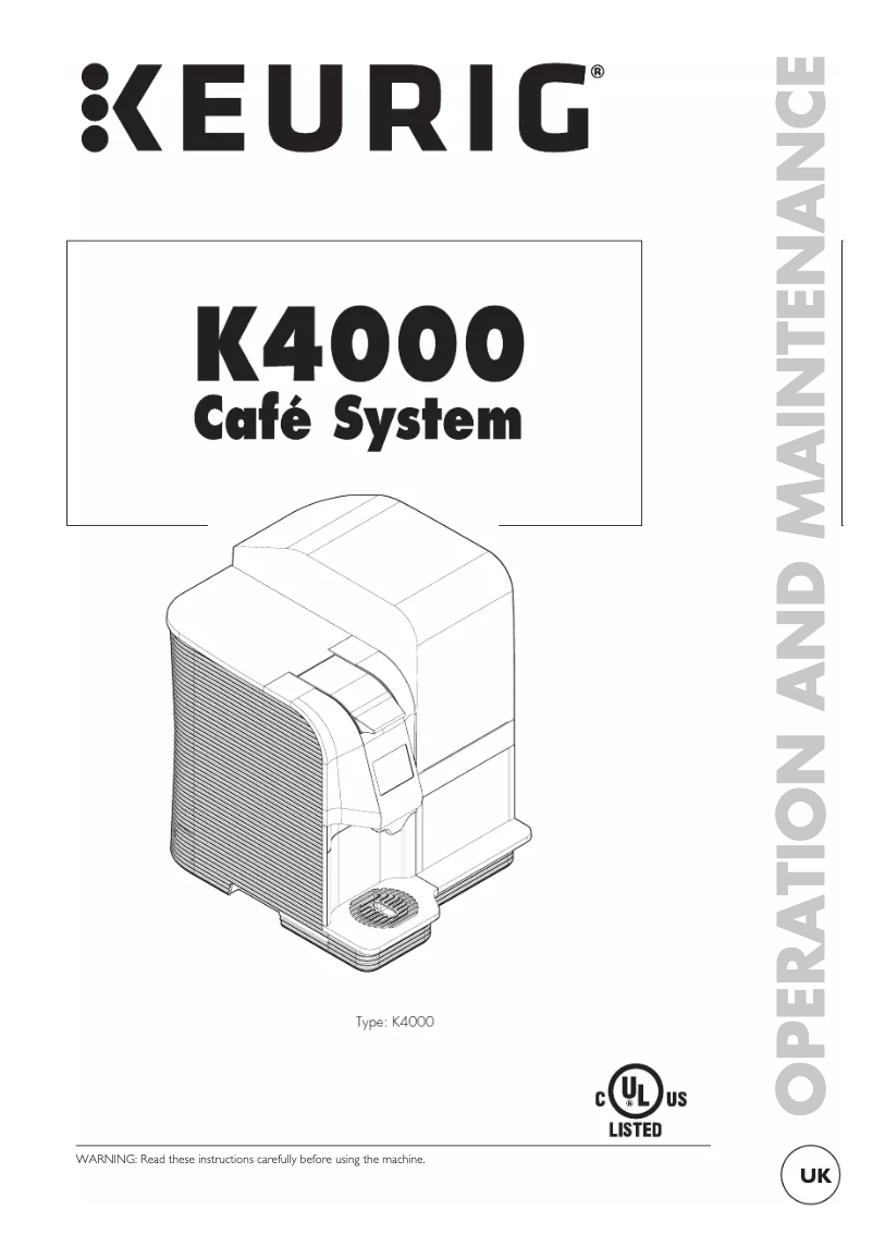 Page 1 de la notice Manuel utilisateur Keurig K4000