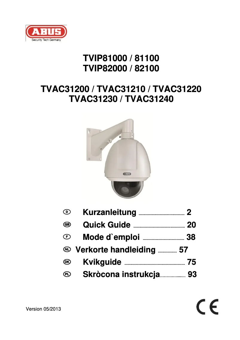 Página 1 del manual Manual de usuario Abus TVIP82100