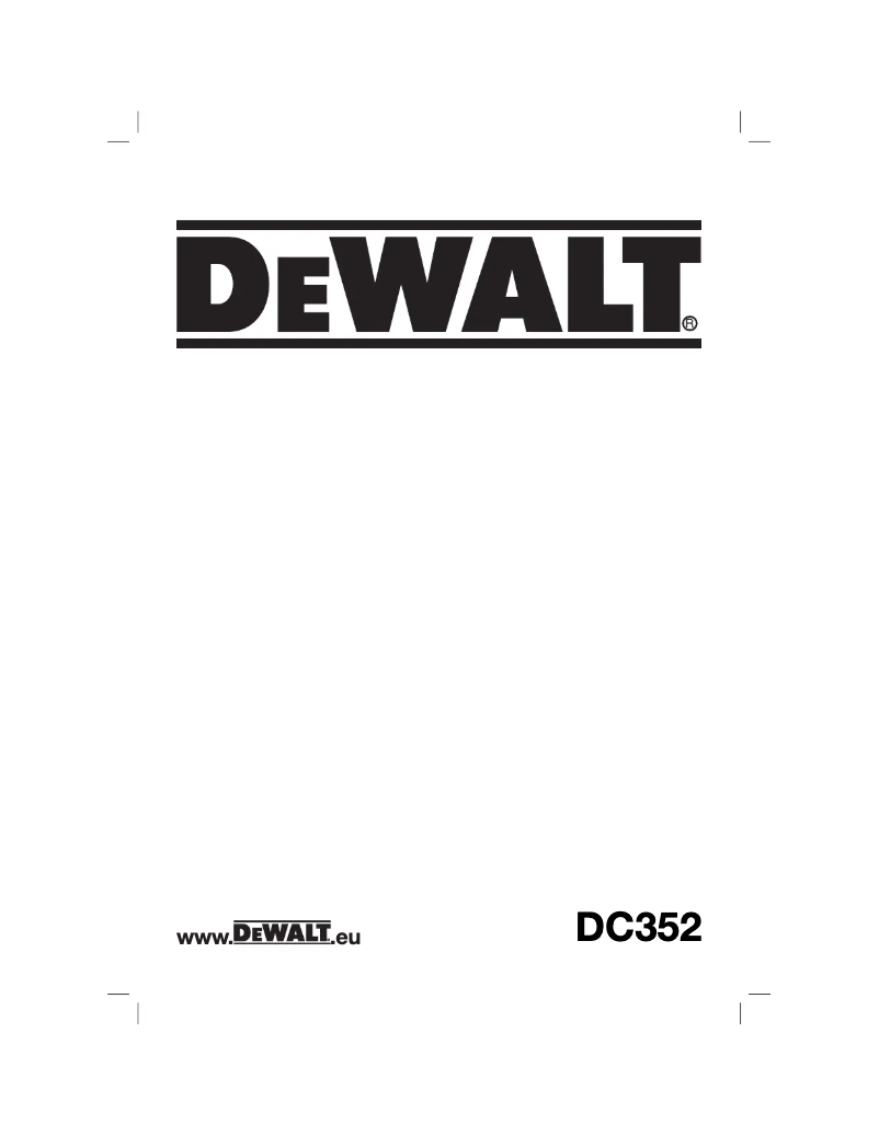 Page 1 de la notice Manuel utilisateur DeWalt DC352K