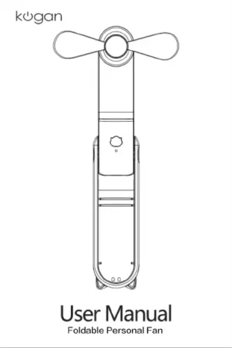 Page 1 de la notice Manuel utilisateur Kogan KAFFAN1BLKA