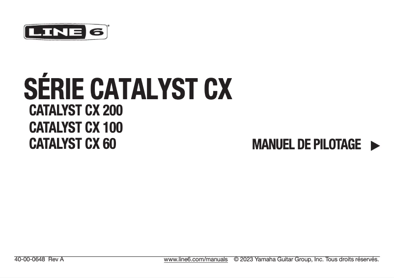 Page n°1 - Manuel utilisateur Line 6 Catalyst CX 60