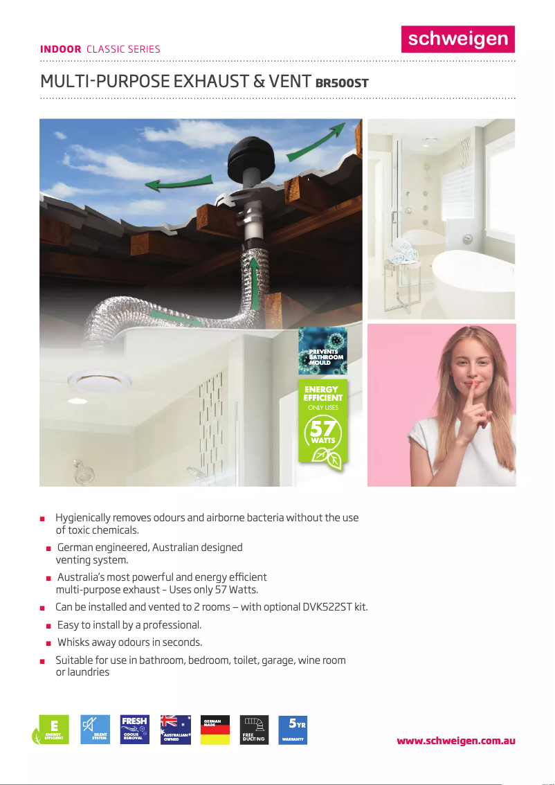 Page 1 de la notice Fiche technique Schweigen BR500ST