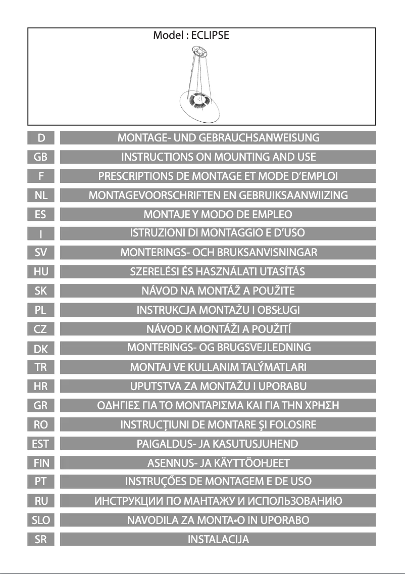 Page 1 de la notice Manuel utilisateur Airforce Eclipse