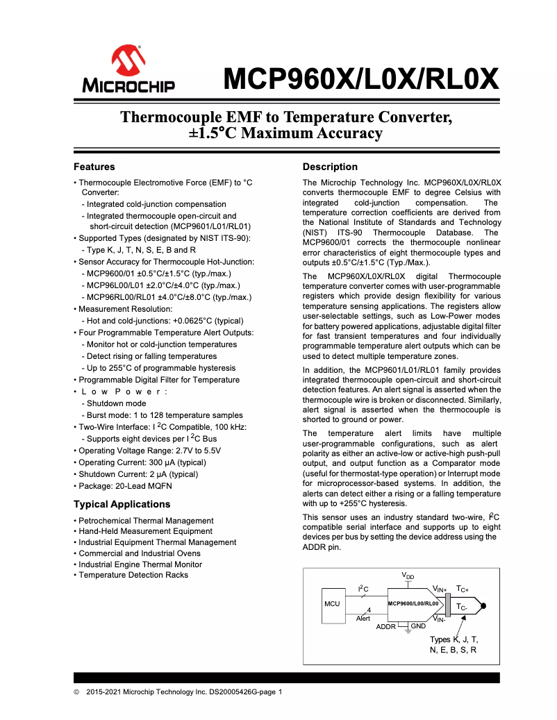 Página 1 del manual Manual de usuario Microchip MCP96RL00