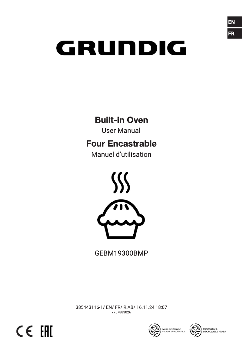 Page 1 de la notice Manuel utilisateur Grundig GEBM19300BMP