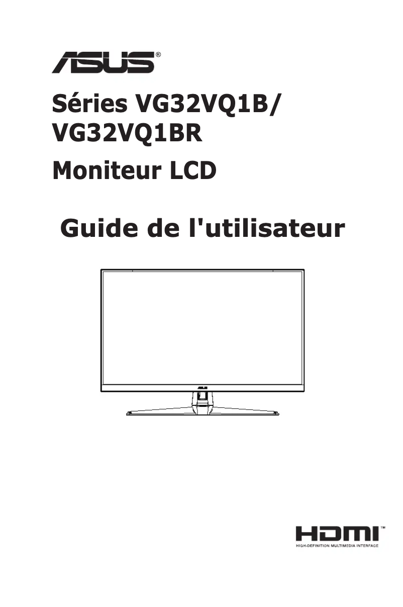 Page 1 de la notice Manuel utilisateur Asus TUF Gaming VG32VQ1BR