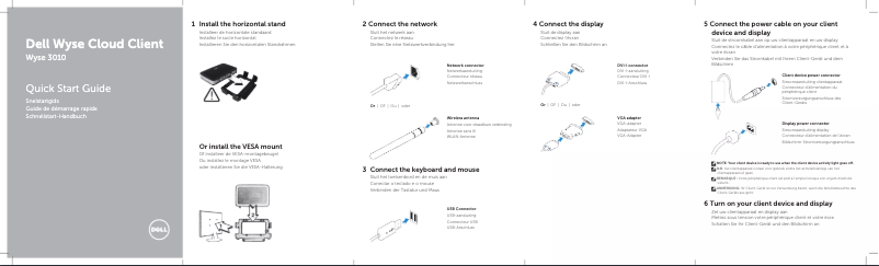 Imagen de la primera página del manual del dispositivo Wyse 3010