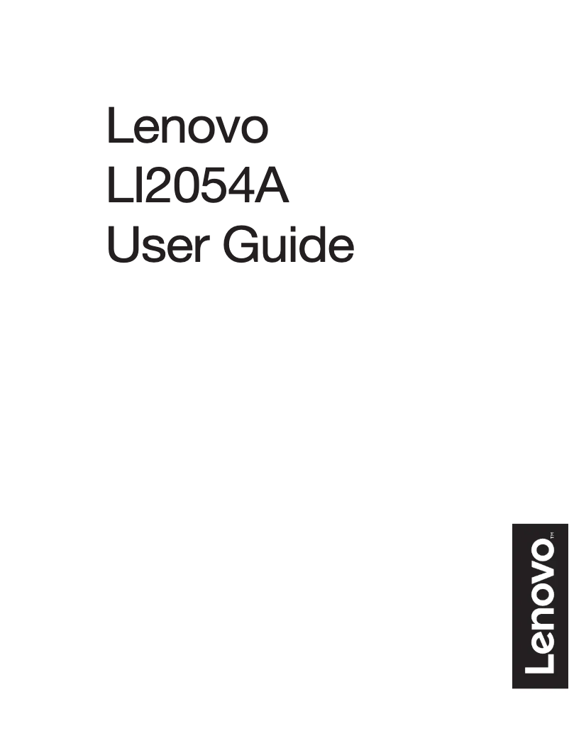 Page n°1 - Manuel utilisateur Lenovo LI2054A