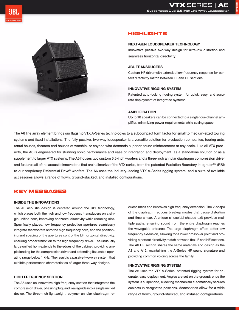 Image de la première page du manuel de l'appareil VTX A6