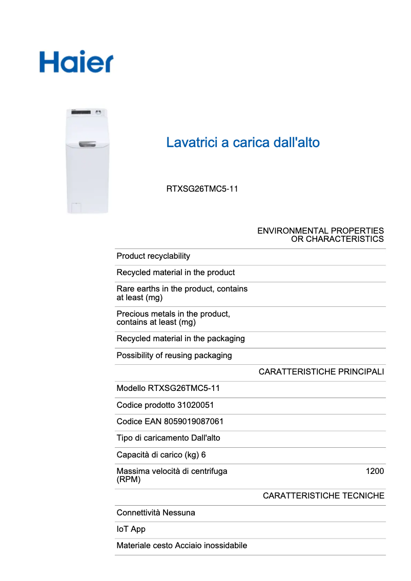 Page 1 de la notice Manuel utilisateur Haier RTXSG26TMC5-11