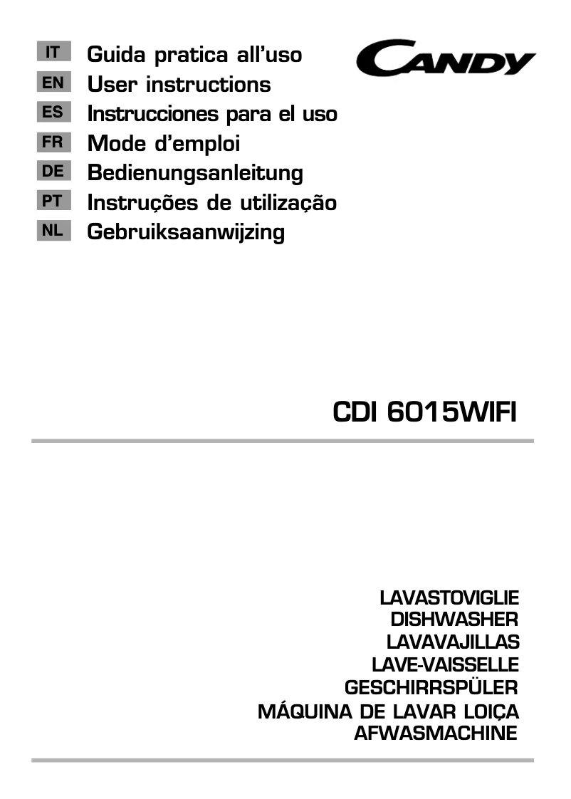 Page n°1 - Manuel utilisateur Candy CDI 6015WIFI