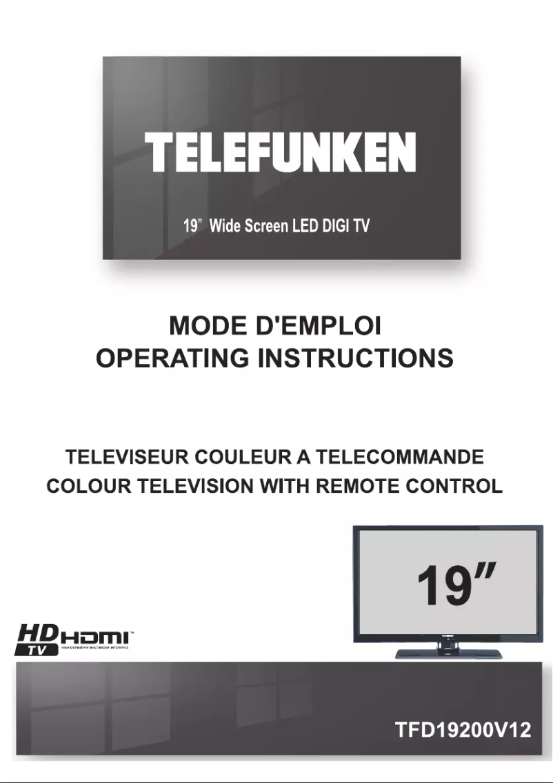 Image de la première page du manuel de l'appareil TFD19200V12